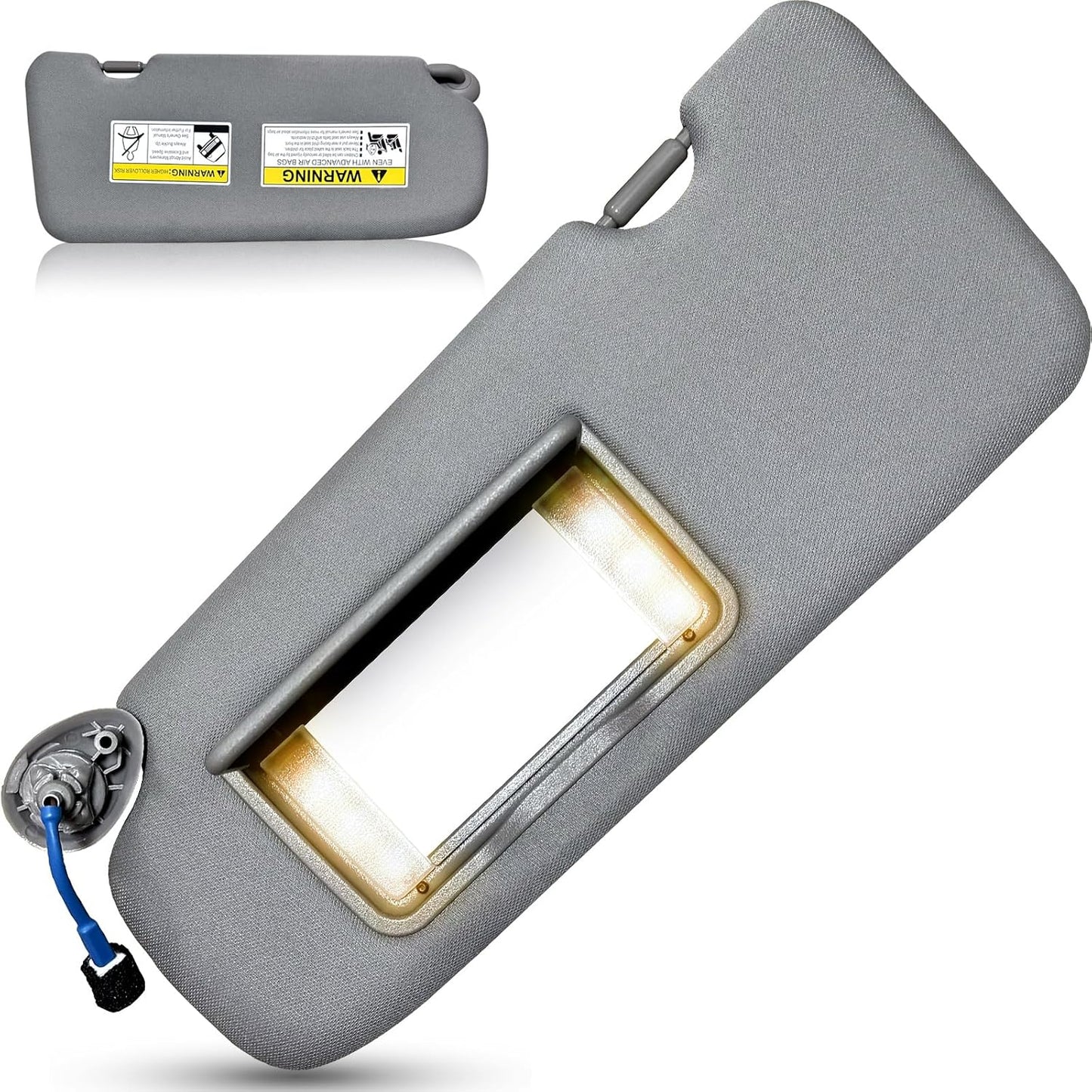 Left Driver Side Sun Visor for Honda CRV 2017 2018 2019 2020 2021 2022 Replace 83280-TLY-H11ZB with Vanity Light/with Makeup Mirror (Grey) - OMOTOR