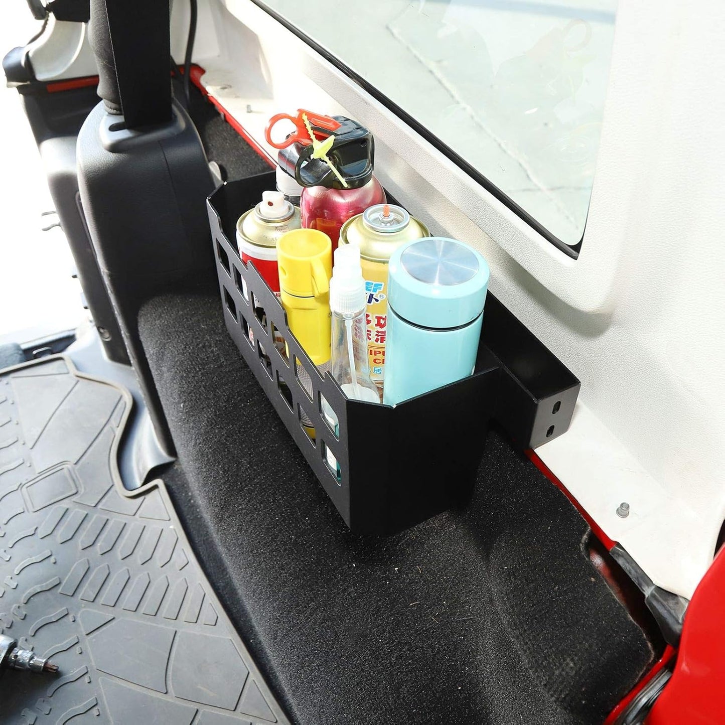 Rear Molle Panel Trunk Side Cargo Rack Shelf Organizer Storage Tray Basket Metal Cargo Holder for 1997-2022 Jeep Wrangler TJ JK JL