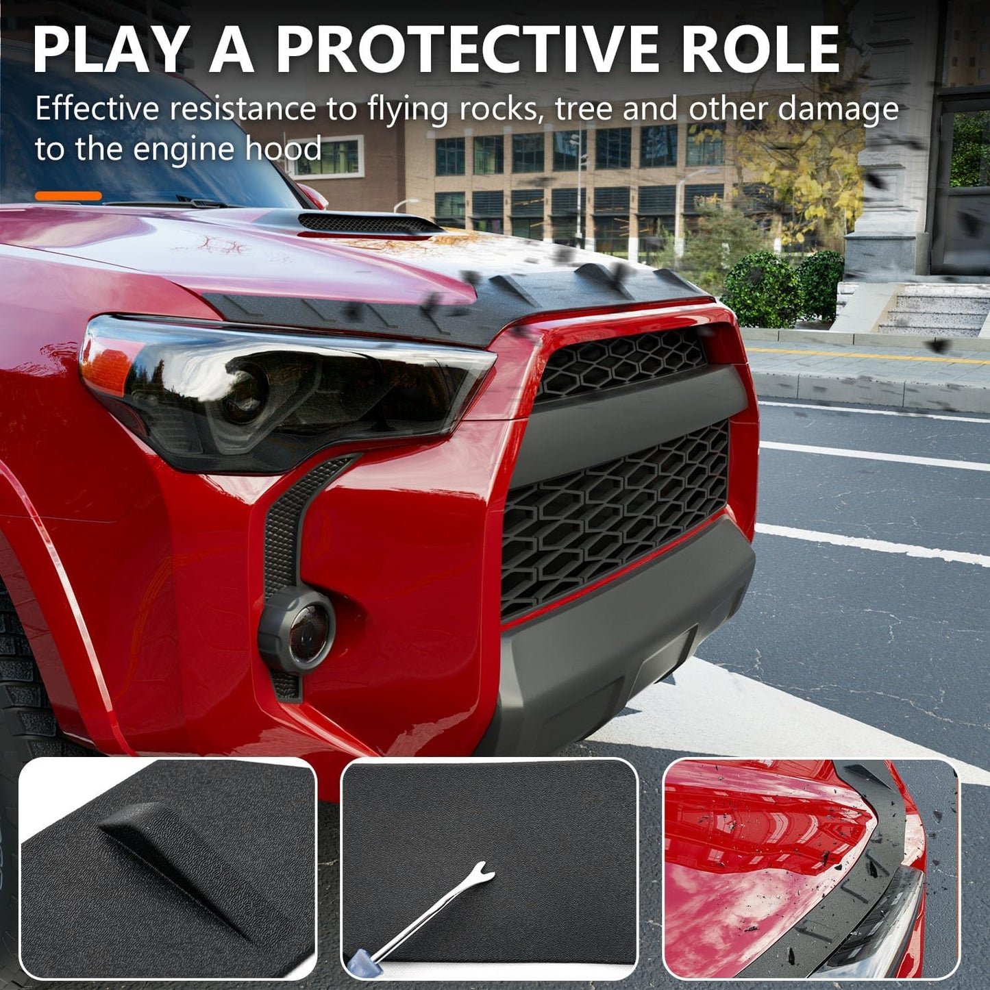 powoq Hood Deflector Compatible with 2010-2024 Toyota 4Runner Hood Protector Shield TPE Deflector Replacement for 2010-2024 Toyota 4Runner Accessories