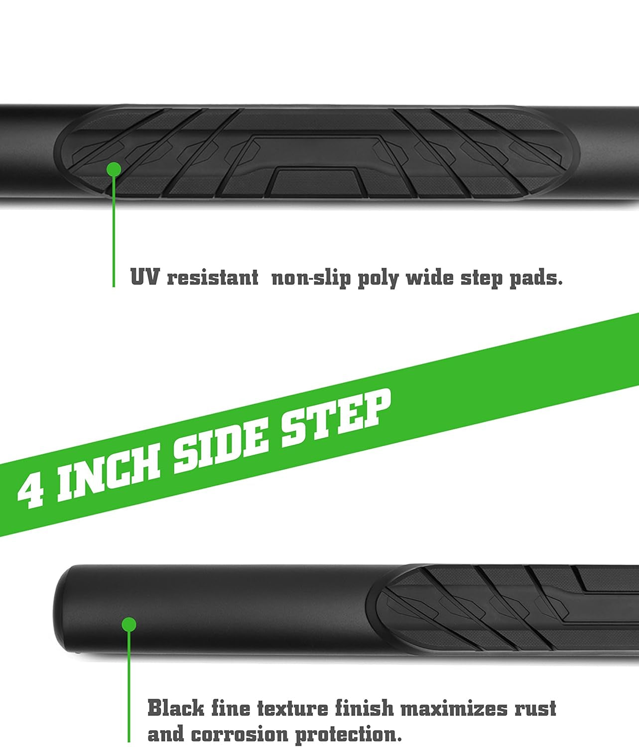 4” Side Steps Running Boards Fit 2021-2024 Ford Bronco 4 Door SUV Side Bars Step Rails Nerf Bars Rocker Panel (2 PCS) - OMOTOR