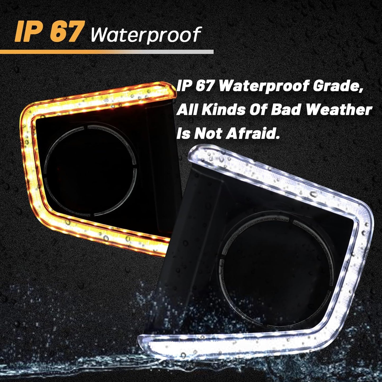 Switchback White/Amber LED Front Bumper Fog Light DRL Amber Sequential Turn Signal Feature Compatible with Toyota Tundra 2014-2021 Replacement Front Bumper Trim