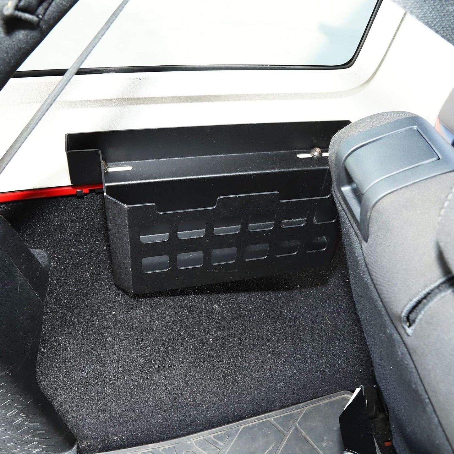 Rear Molle Panel Trunk Side Cargo Rack Shelf Organizer Storage Tray Basket Metal Cargo Holder for 1997-2022 Jeep Wrangler TJ JK JL