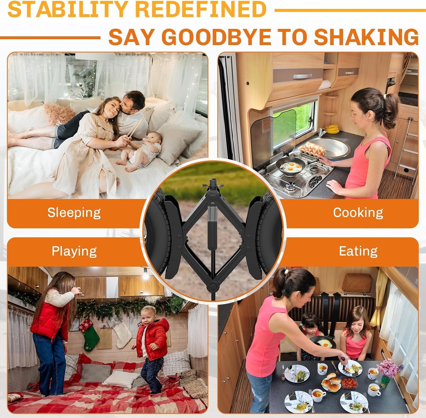 WELLUCK Camper Wheel Chock Stabilizer 2 Sets for RV Travel Trailer Heavy Duty X-Shaped RV Chocks Anti-Move Tire Wheel Chock, Fits 3.5" to 12" Wheel Gaps