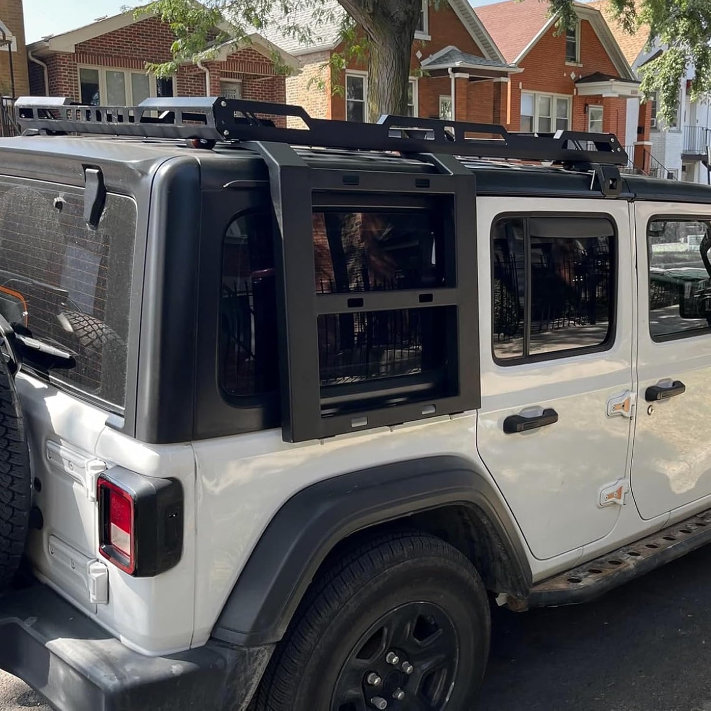 Roof Rack fit for Jeep Wrangler JL 2018-2025 4 Door w/Double Ladders Roof Rack Cargo Basket Luggage Carrier Heavy Duty Steel Cargo Storage Carrier (You Will get 2 Packages)