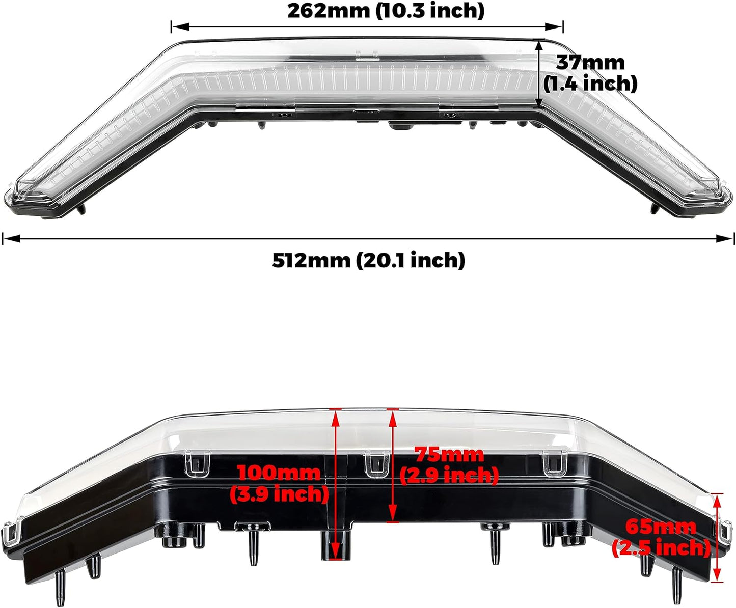SAUTVS Front Accent Light for Polaris RZR PRO XP/PRO R/RZR Turbo R 2020-2024, LED Center Grill Light Front Signature Lamp Accessories (1PCS, Replace #2884346)