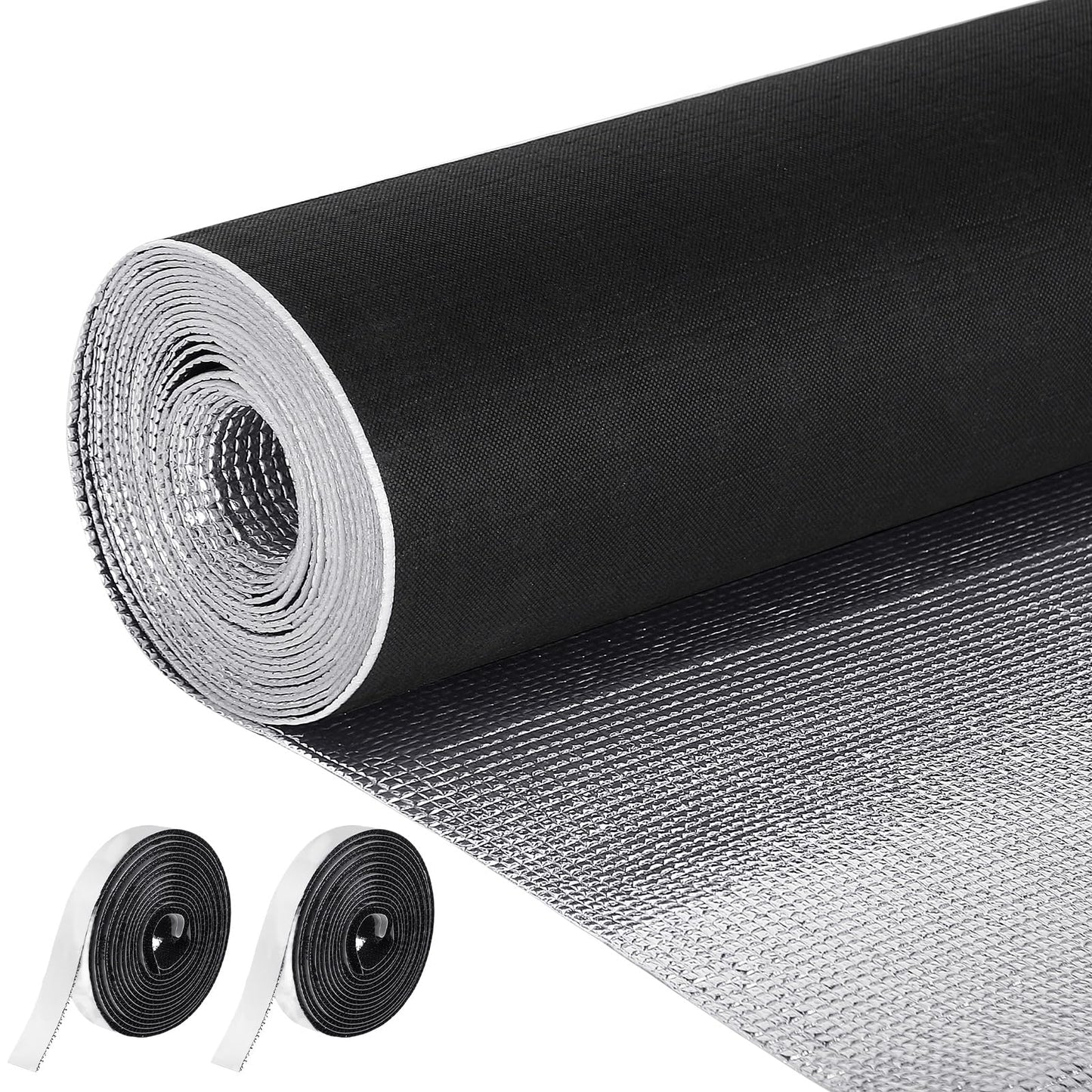 Frienda Double RV Door Window Shade Cover Blackout Reflective Insulation Roll 47x181 Inches Aluminum Foil Insulation Kit for Rv Garage Roof Door Window Skylight Shade(Silver)