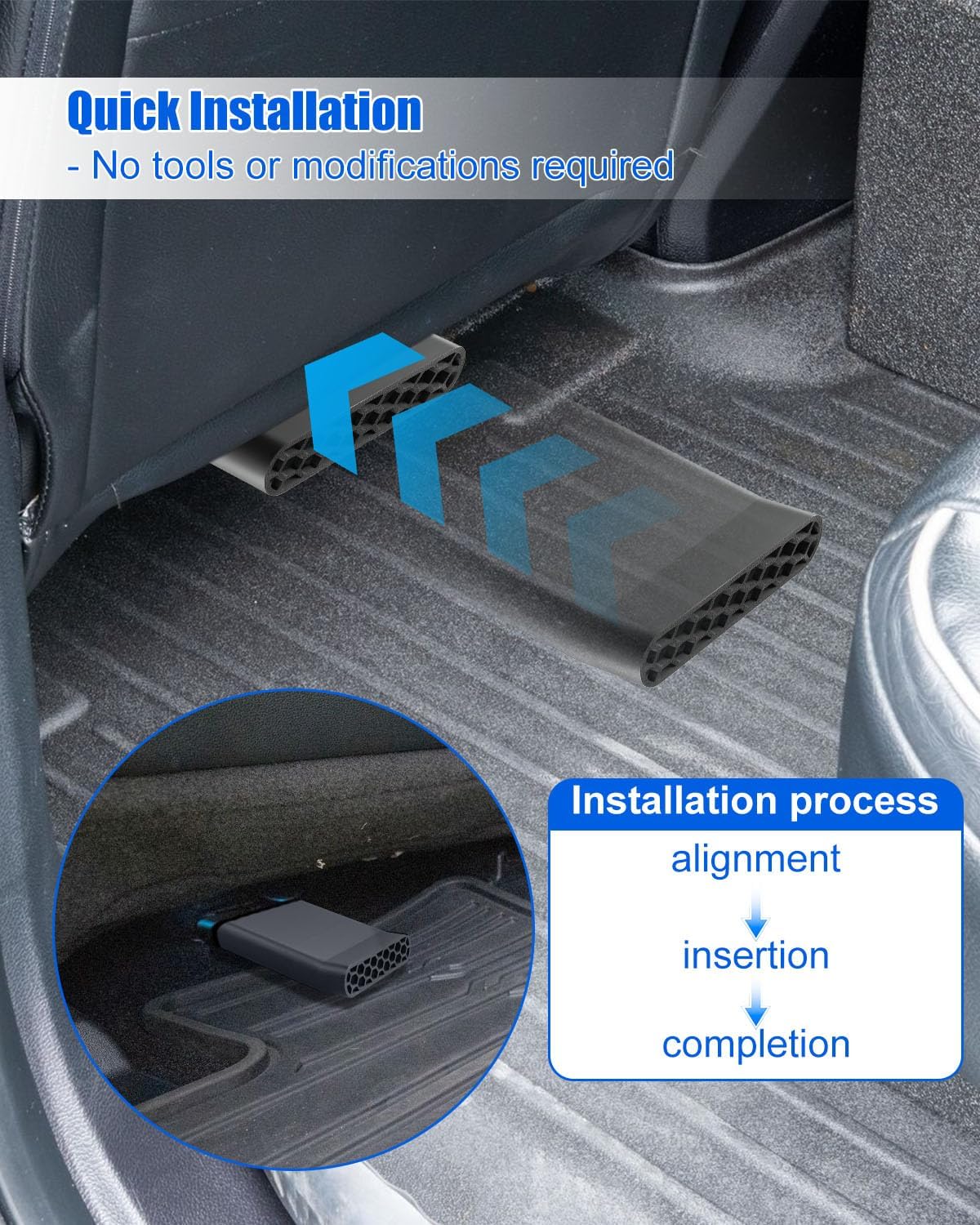 2 Pcs Under Seat Vent Deflectors Compatible with Ford F150 Lightning Raptor 2015-2024, Rear AC Vent Directional Extenders