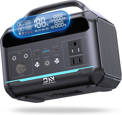 Portable Power Station 300W (600W Surge), 204Wh For Outdoors Camping Essentials Backup Bank Emergency, RV, Off-Grid Living