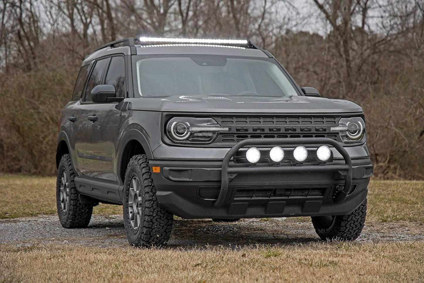 Rough Country 40" LED Light Bar Roof Rack Mount for Ford Bronco Sport (2021-2025) - 200W, 16,000 Lumen CREE LED, Spot Focus Beam