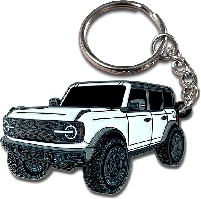 Bronco Keychain Accessories 4 door key chain Fob Cover Cool Mods compatible with Ford Bronco 2021 2022 2023 - OMOTOR