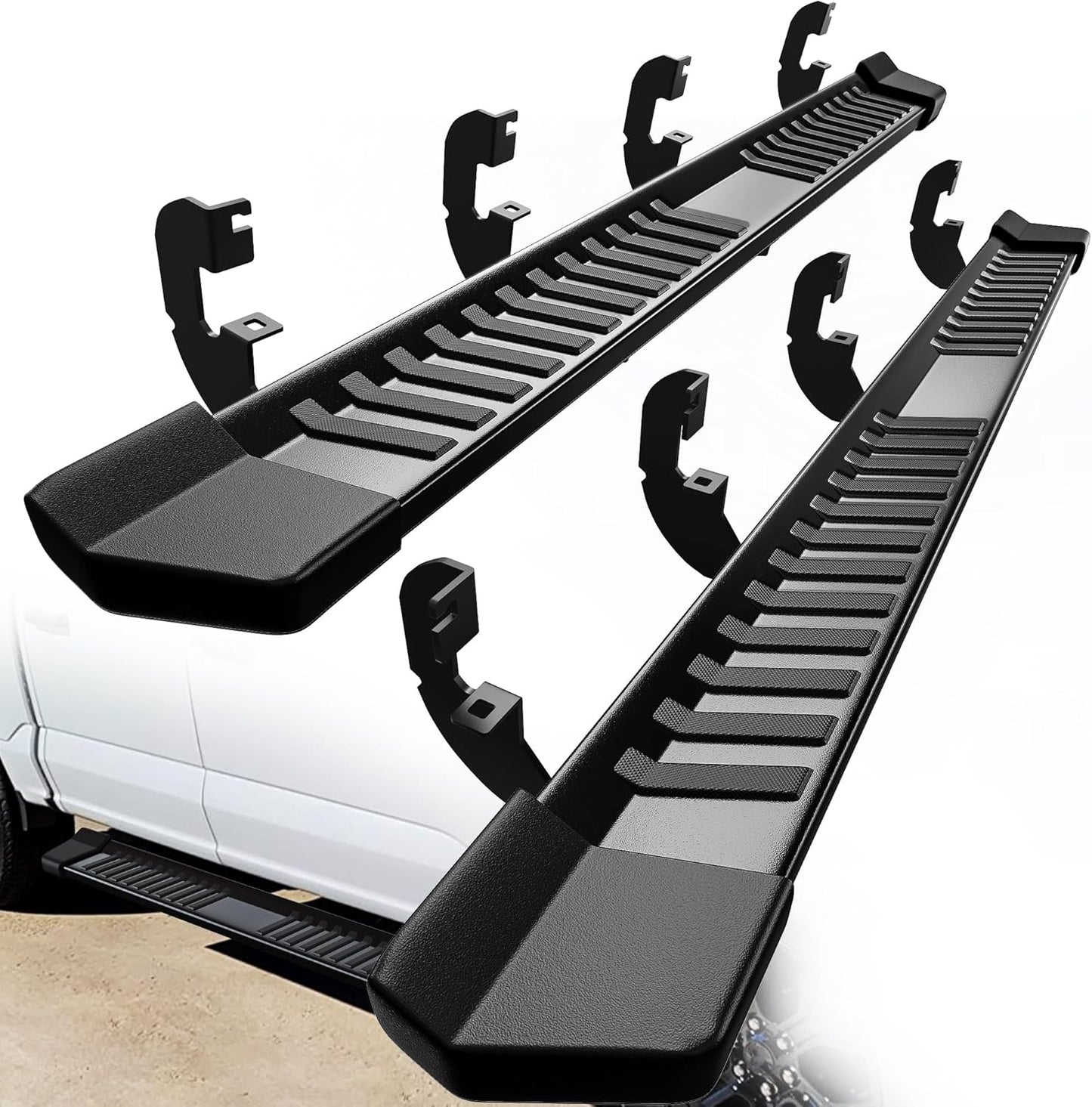 YITAMOTOR 6 Inches Running Boards Compatible with 2019-2025 Chevy Silverado/GMC Sierra 1500 Crew Cab, 2020-2025 2500HD 3500HD Crew Cab Side Steps Textured Black Nerf Bars(Excl. 2019 1500 LD)