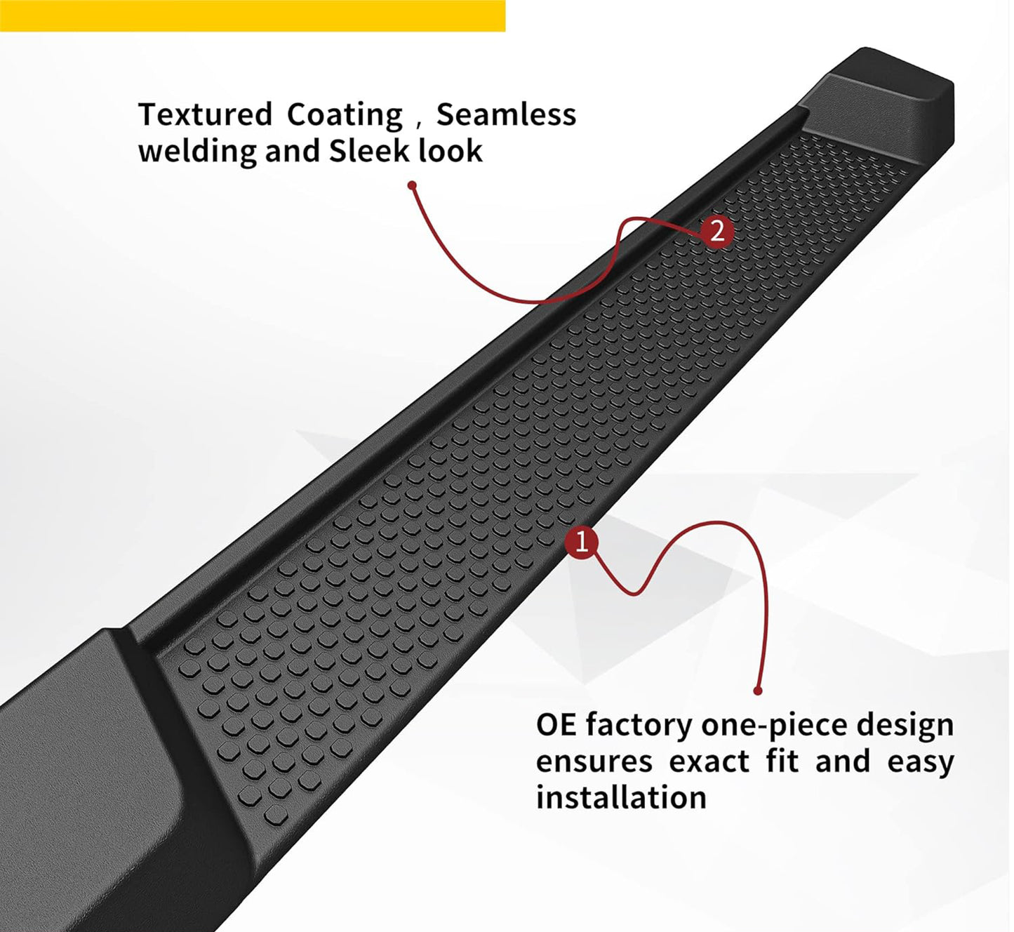 Running Boards Compatible with 2007-2018 Jeep Wrangler JK 4 Door, Nerf Bars, Black Side Steps (Not for JL Model) - OMOTOR