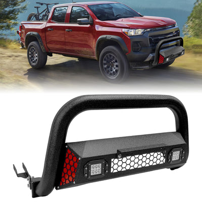 Bull Bar Fit for Chevy Colorado 2015-2026 with LED Light & w/License Plate