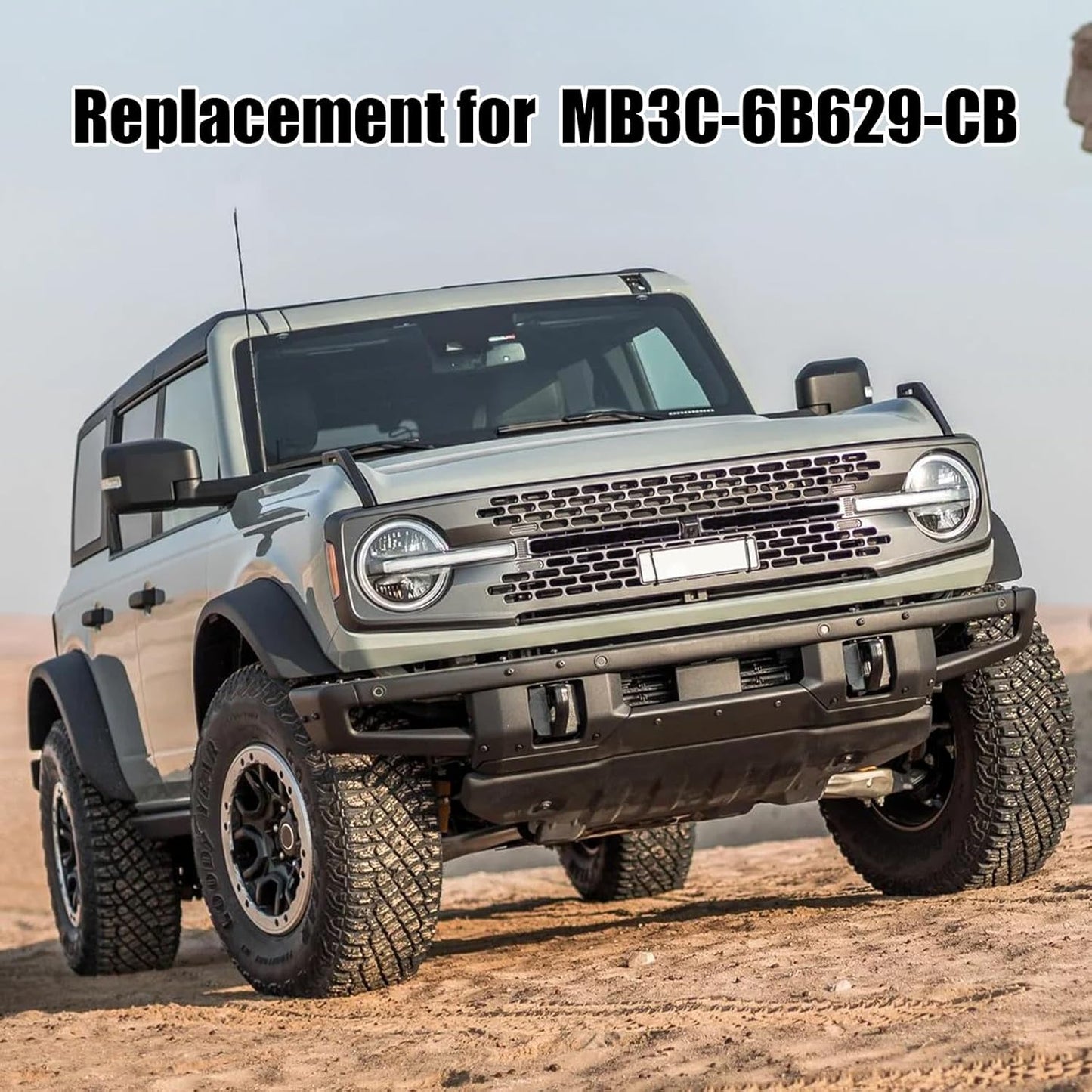 Front Bumper Skid Plate Compatible with 2021 2022 2023 2024 2025 Ford Bronco 2/4 Door Lower Guard Engine Protection Protector Replacement for MB3C-6B629-CB