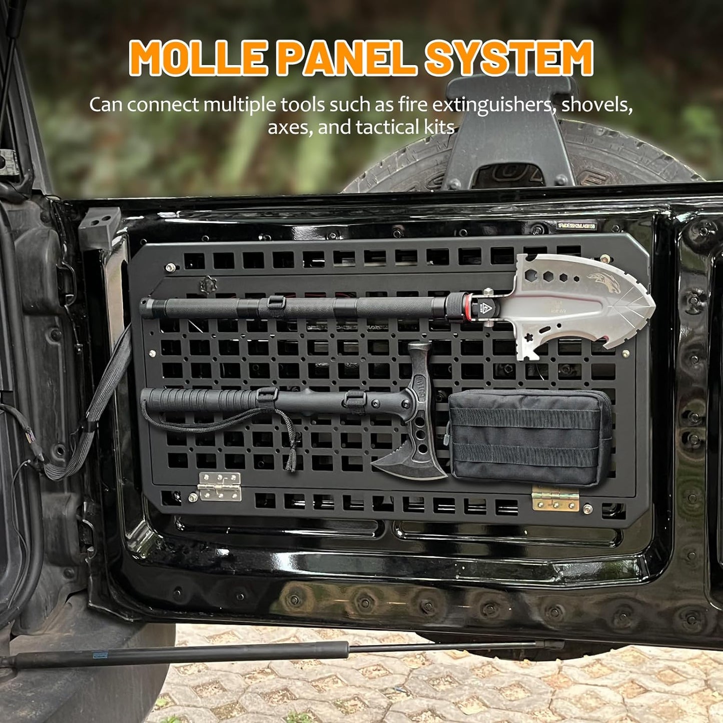 MAIKER OFF ROAD Tailgate Table Rear Foldable Cargo Shelf Aluminum Alloy Storage Shelf MOLLE Panel for Ford Bronco 2021-2024