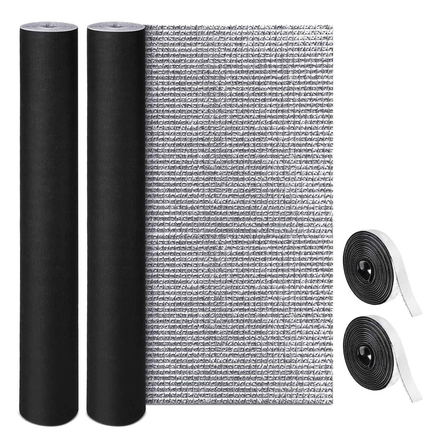 Frienda Double RV Door Window Shade Cover Blackout Reflective Insulation Roll 47x181 Inches Aluminum Foil Insulation Kit for Rv Garage Roof Door Window Skylight Shade(Silver)