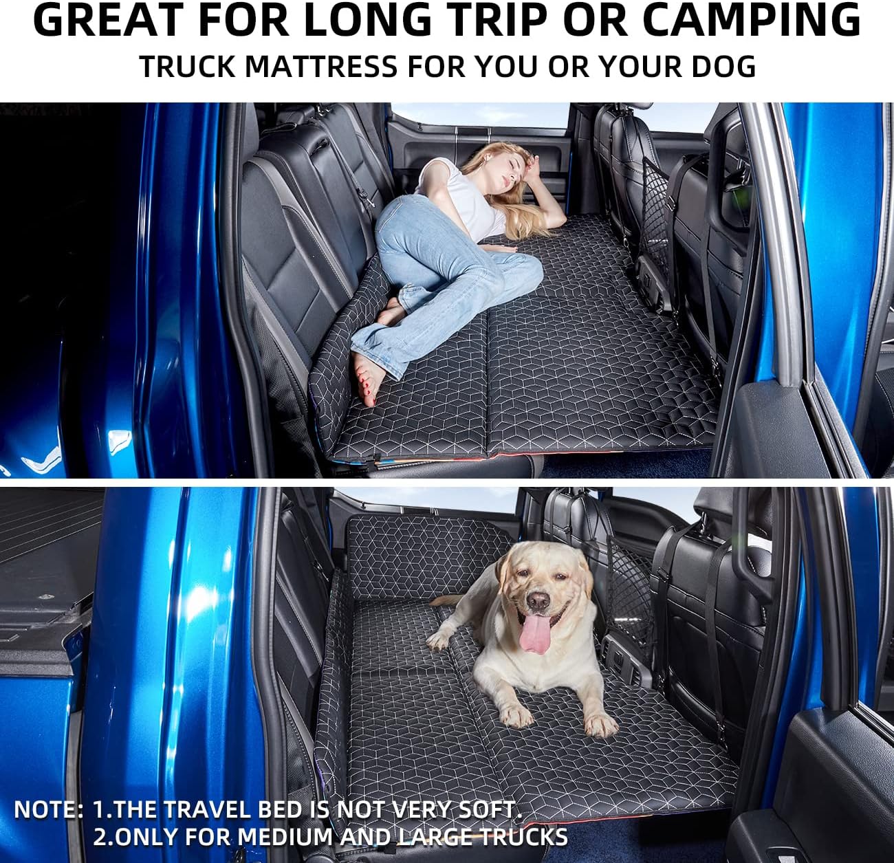 Back Seat Extender Truck Bed Mattress Car Camping Air Mattress for F150/RAM 1500/Silverado - OMOTOR