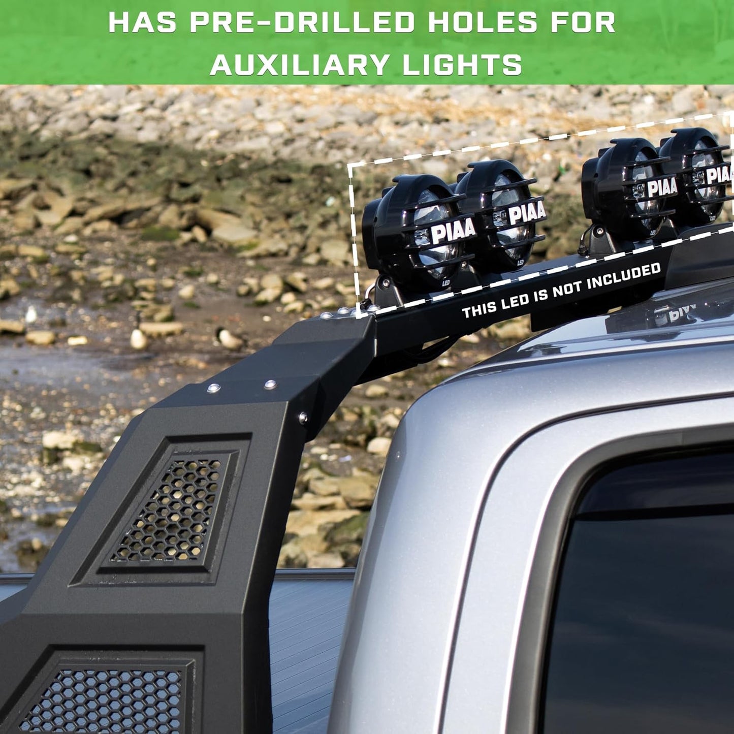 VANGUARD VGRB-2265BK Black RL-B Bed Bar Roll Bar | Compatible with 07-25 Chevrolet Silverado 1500/07-25 Dodge Ram 1500/04-25 Ford F-150/07-25 GMC Sierra 1500/07-25 Ram 1500/07-25 Toyota Tundra