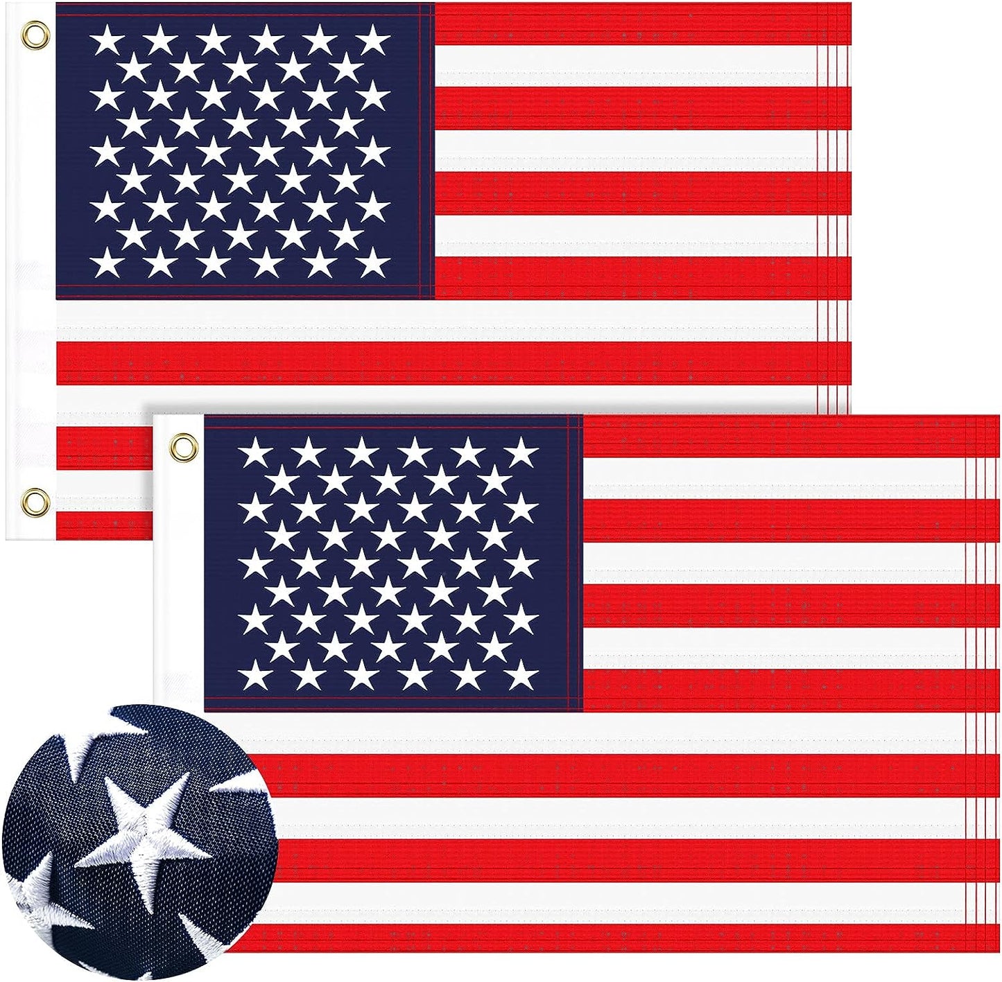 2 Pieces American Flag 12 x 18 Inch Small US Boat Star - OMOTOR