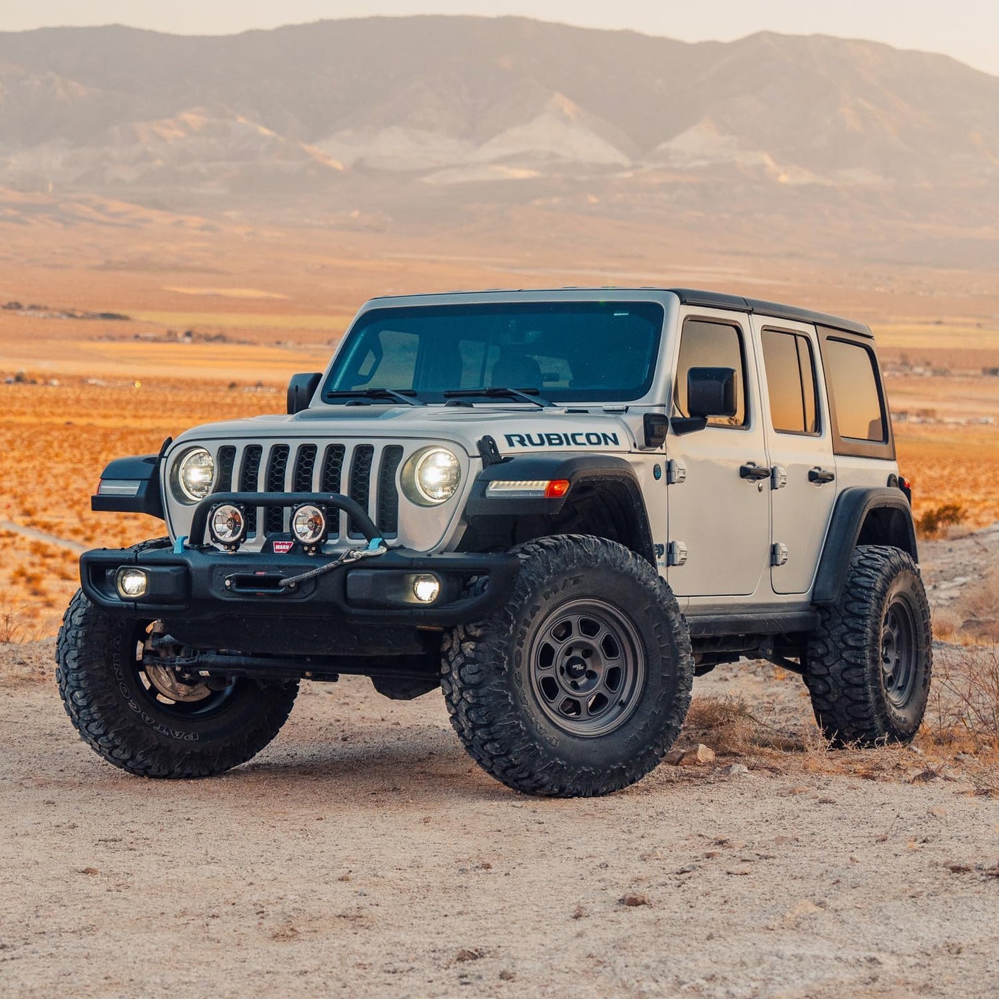 RockTrix Black Front Brush Guard, Tall 5.8 inch Height to Clear Winch, Compatible with 2018+ Jeep Wrangler JL, 2019+ Gladiator JT - Steel Bar Grille Guard for Steel Rubicon Bumper, Replaces 82215351
