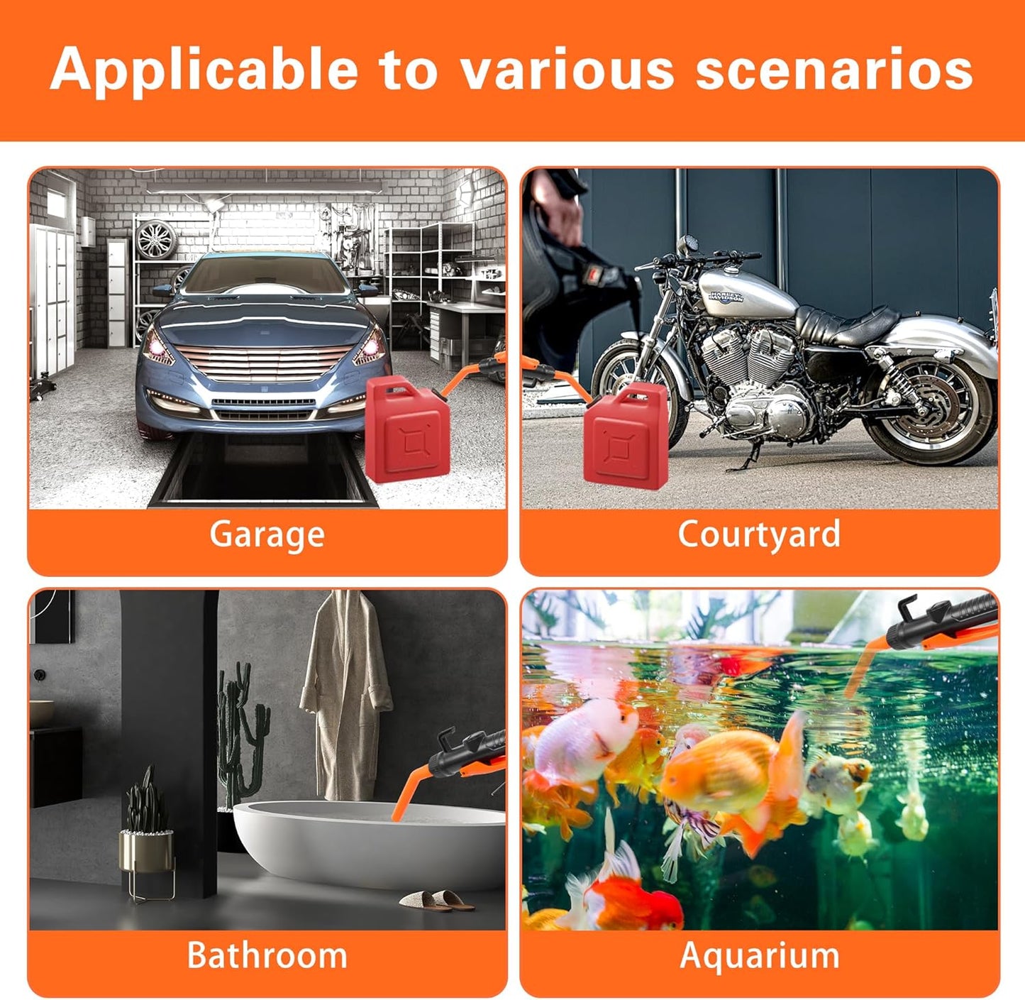 Portable Power Battery Pump, Battery Powered Siphon Fuel Transfer Pump, Universal Fit for Gasoline, Car, Portable Fuel Transfer Pump