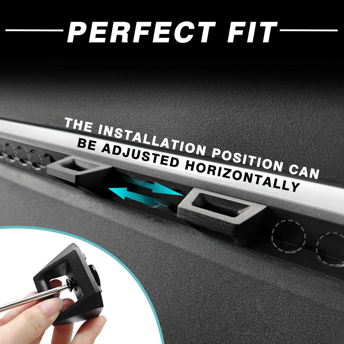 BestEvMod 4PCS Cyber Hooks Bed Rail Track Hook OEM Style Set of 4 Compatible with 2024+ Tesla Cybertruck L Cleat Accessories for Enclosed Trailer Used with L Track Rail Heavy Duty Steel