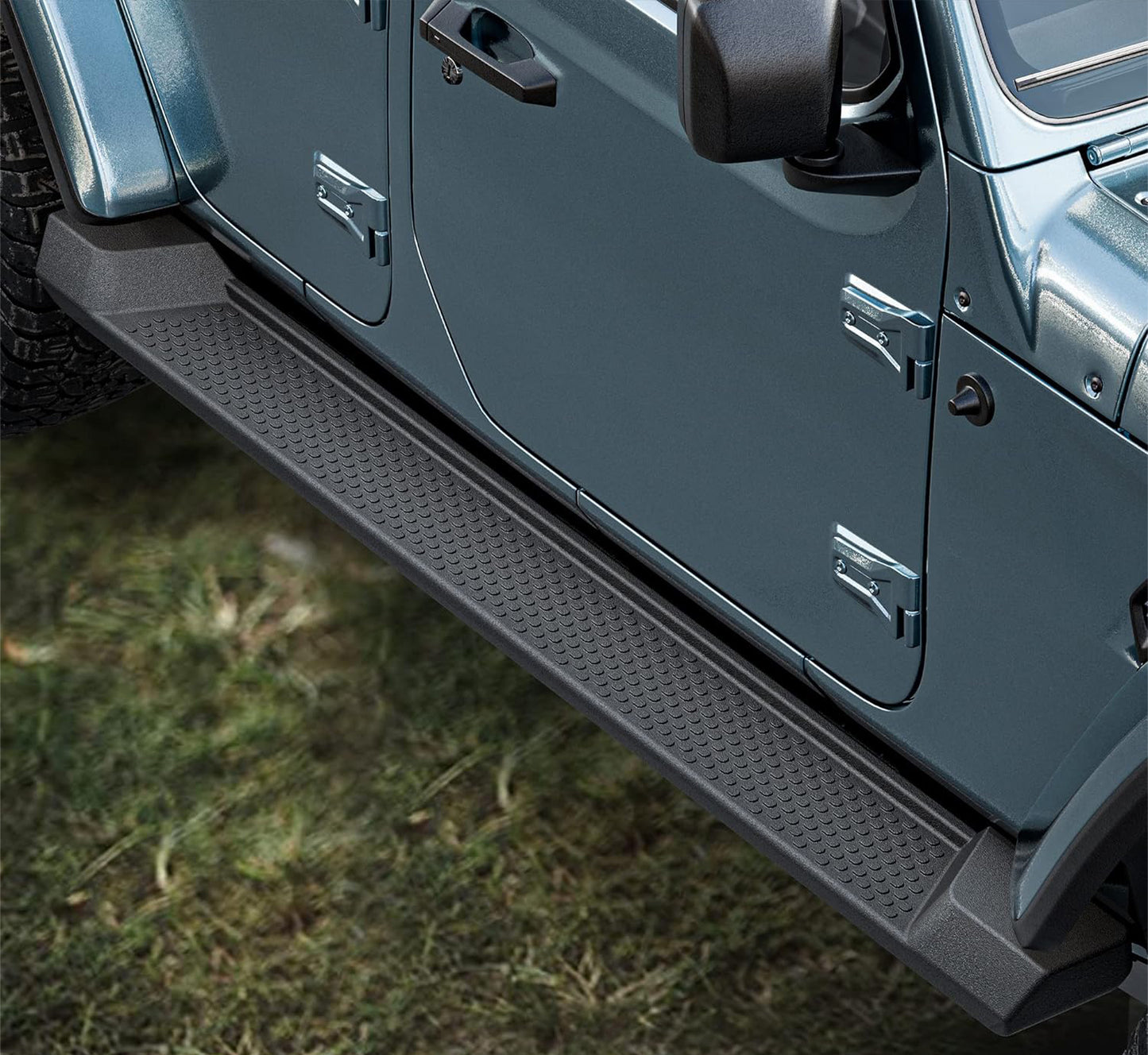 Running Boards Compatible with 2007-2018 Jeep Wrangler JK 4 Door, Nerf Bars, Black Side Steps (Not for JL Model) - OMOTOR