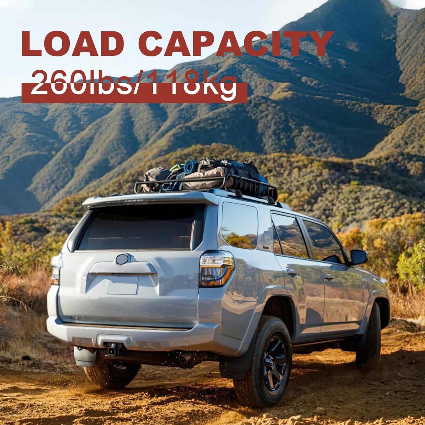 260lbs Roof Rack Cross Bars Compatible with Toyota 4Runner 2010-2024 (with Raised Side Rails), Heavy Duty Anti-Theft Aluminum Lockable Roof Rails Crossbars Rooftop Luggage Racks Carrier - OMOTOR