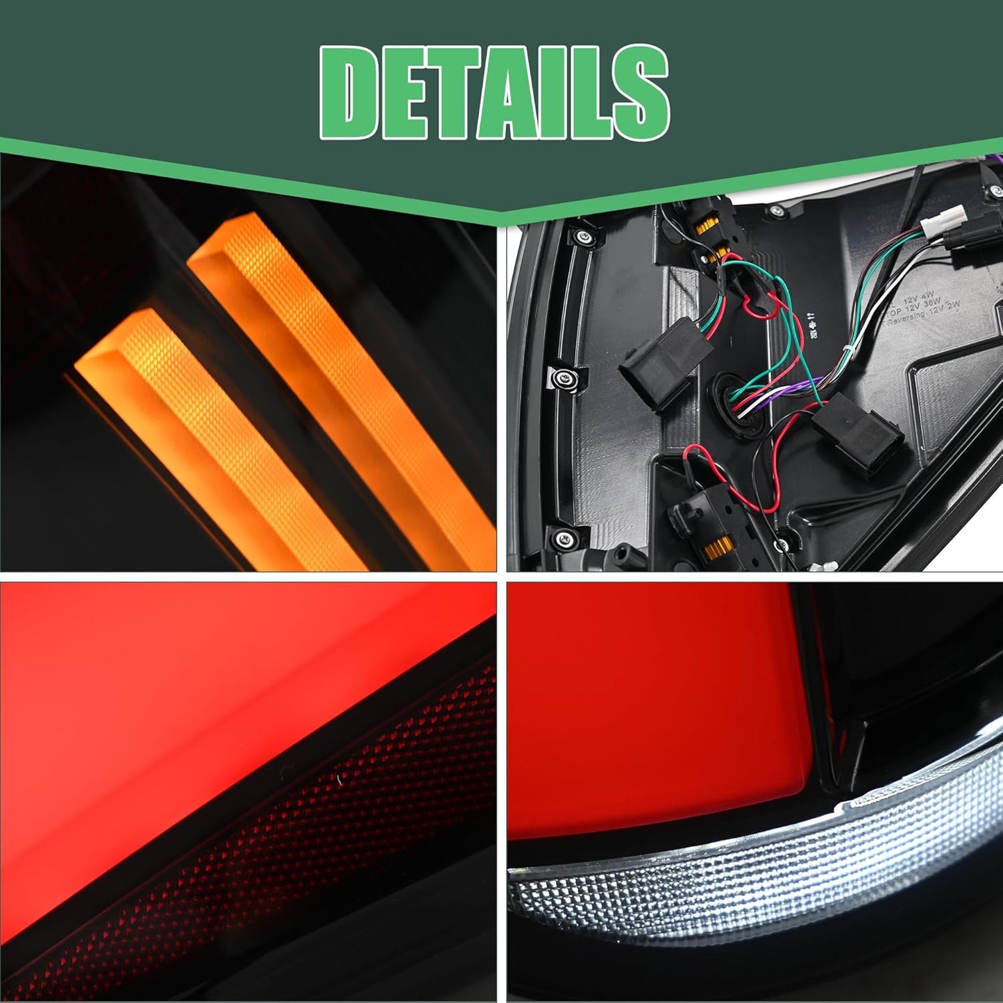 Tail Lights Compatible with 12th Gen F150 Pickup Truck 2009-2014, Rear Lamps Assembly w/Animation w/Amber Sequential Signal Lights w/Spoiler Light, Smoke Lens