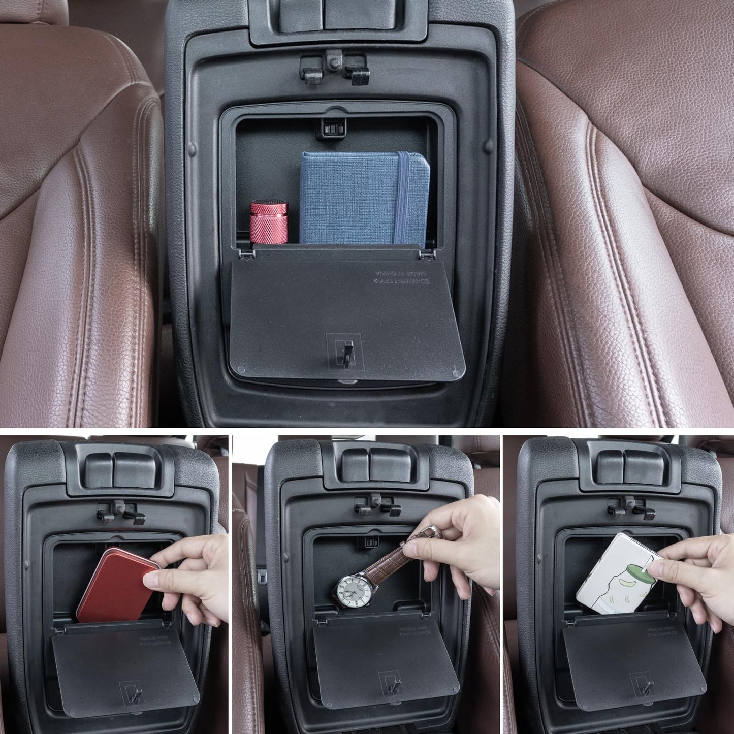 Center Console Hidden Organizer Box Compatible with Jeep Wrangler JL/JLU 4XE and Jeep Gladiator JT 2018-2026