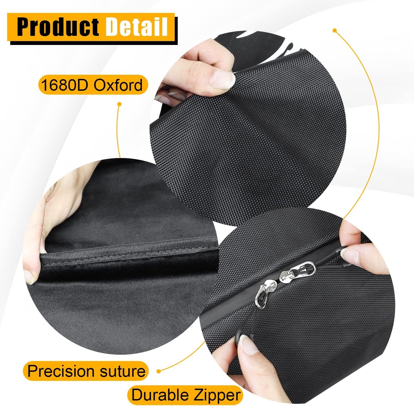 Soft Top Window Organizer Storage Bag Protection Compatible With For Ford Bronco 2021 2022 2023 4 Door Plush Multi-Layer Soft-Top Window Protection Bag(Black - OMOTOR