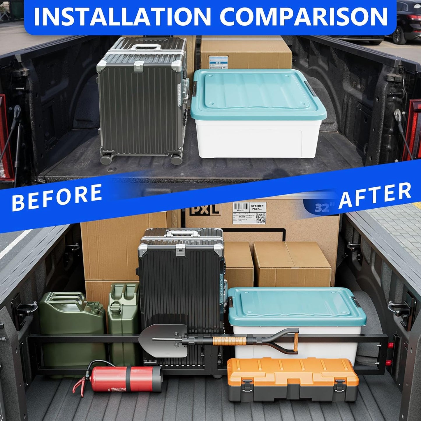 Truck Bed Divider Compatible with 2024-2025 Ford F150 Truck Bed Organizer Cargo Manager Molle Panel Replacement for 2024-2025 Ford F-150 Accessories