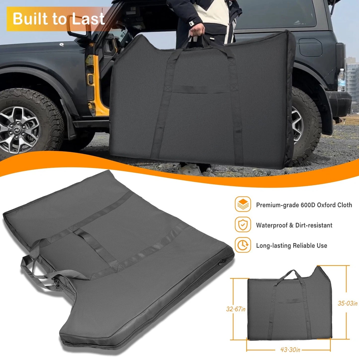2 Pcs Front Door Storage Bag for Ford Bronco 2021-2024 4-Door - OMOTOR