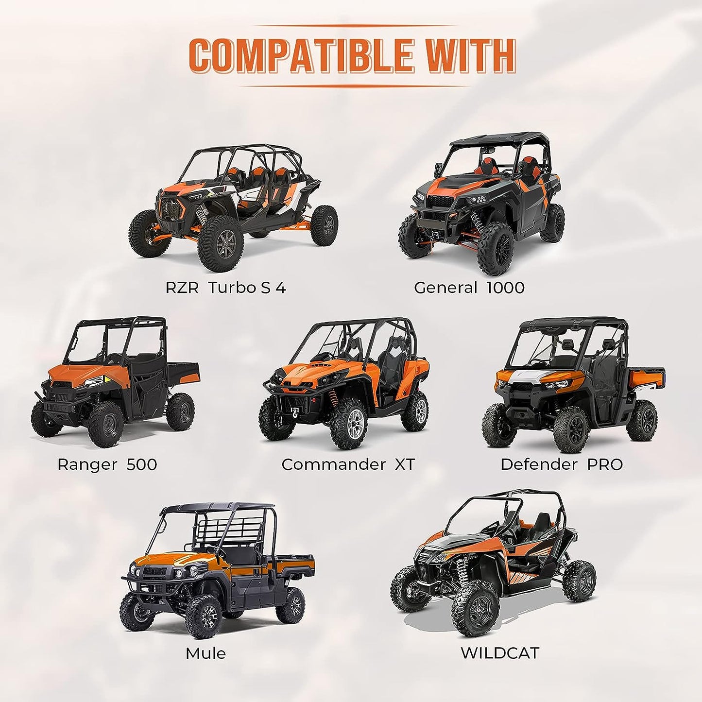 Heavy Duty UTV Cargo Net Stretchable UTV Roof Rack Bed Rail Cargo Bungee Netting with Straps Compatible with Polaris Ranger General Can am Defender Commander Maverick- 47" L 27" W - OMOTOR