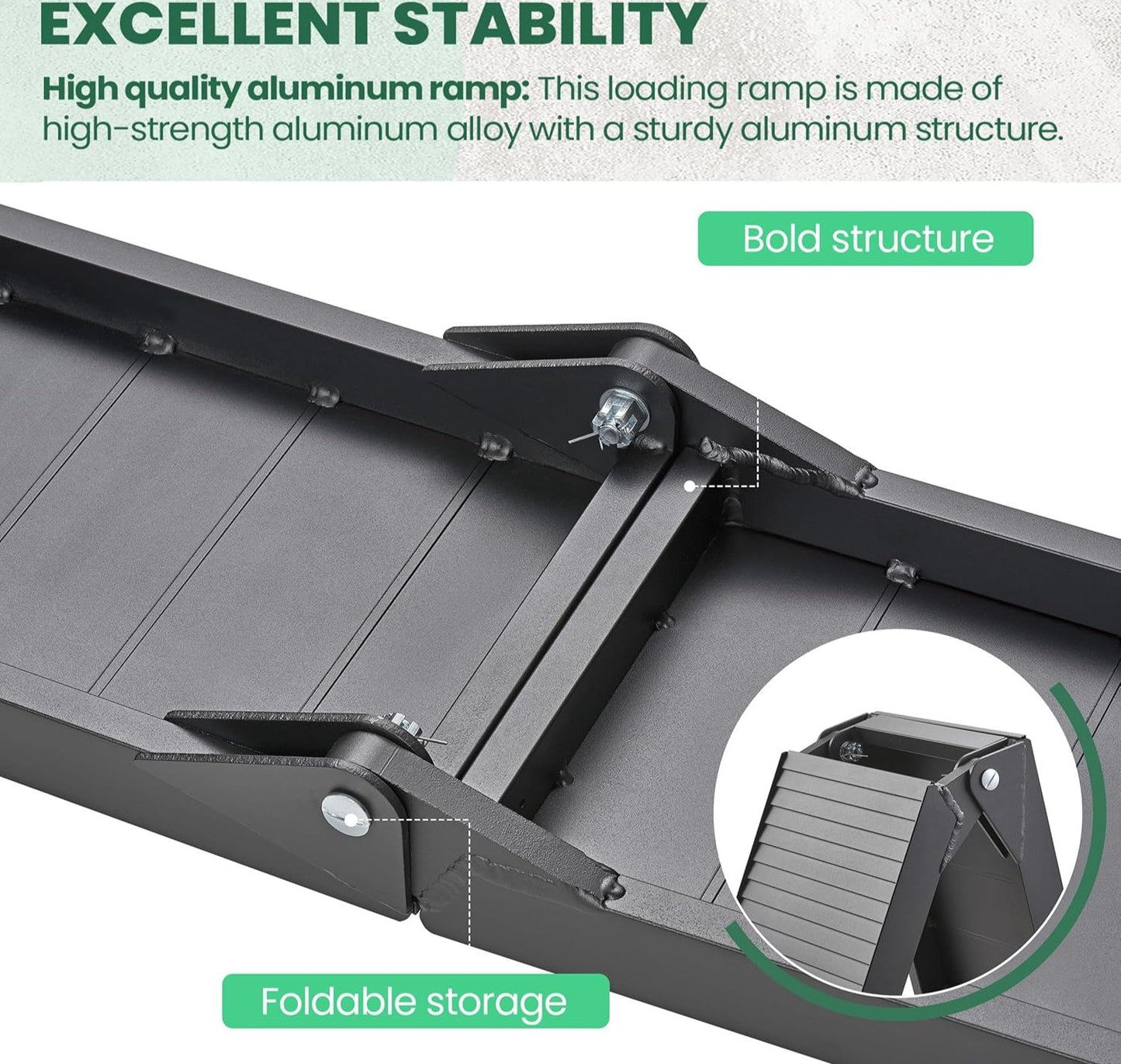 1 Pc of Motorcycle Ramp, Truck Ramp 750LBS Capacity, Ramp for Motorcycles/Dirt Bikes - OMOTOR