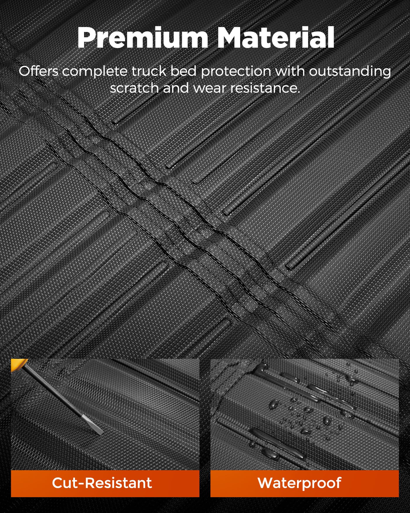 5ft Bed Anti-Slip Waterproof All-Weather Floor Mats For Ford Ranger 2024 - 2026