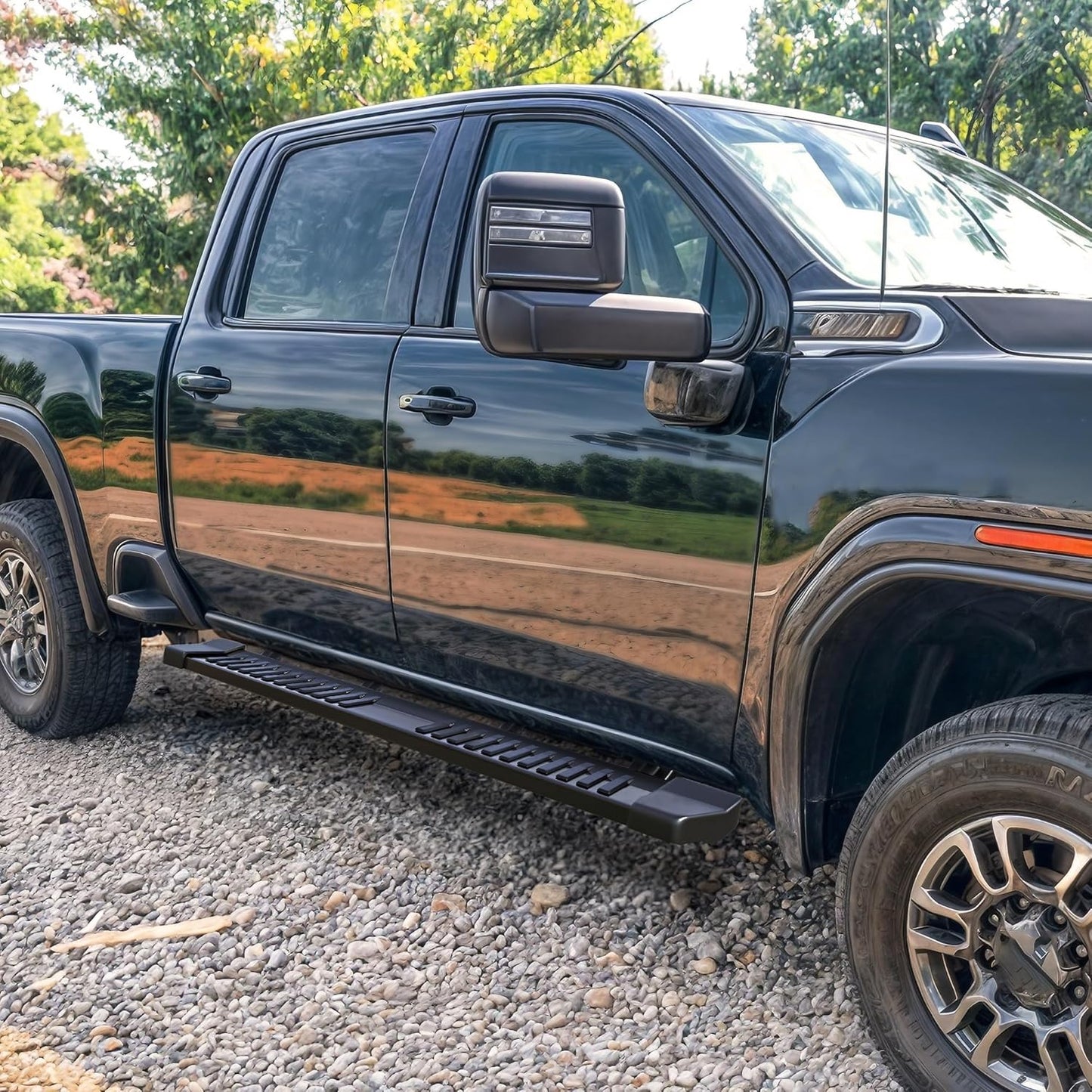 YITAMOTOR 6 Inches Running Boards Compatible with 2019-2025 Chevy Silverado/GMC Sierra 1500 Crew Cab, 2020-2025 2500HD 3500HD Crew Cab Side Steps Textured Black Nerf Bars(Excl. 2019 1500 LD)