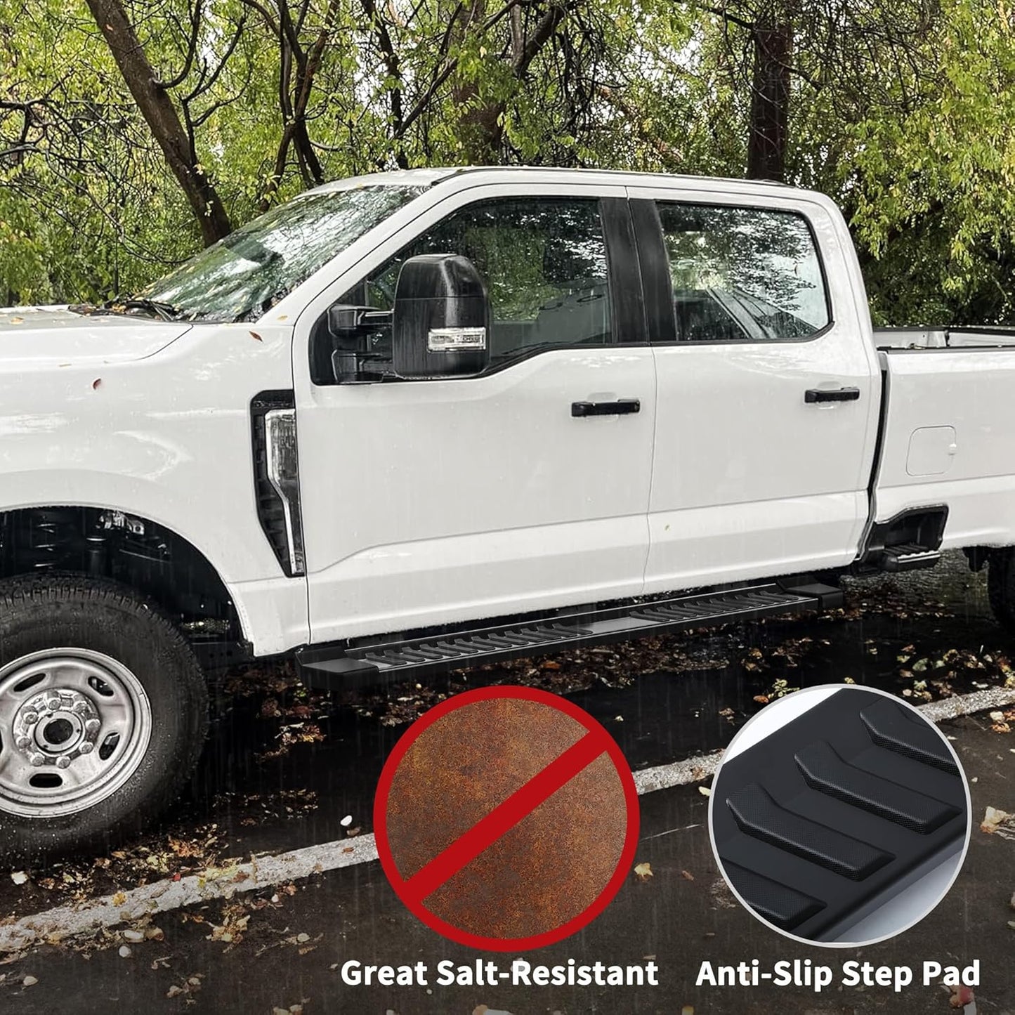 YITAMOTOR 6 Inches Running Boards Compatible with 2019-2025 Chevy Silverado/GMC Sierra 1500 Crew Cab, 2020-2025 2500HD 3500HD Crew Cab Side Steps Textured Black Nerf Bars(Excl. 2019 1500 LD)