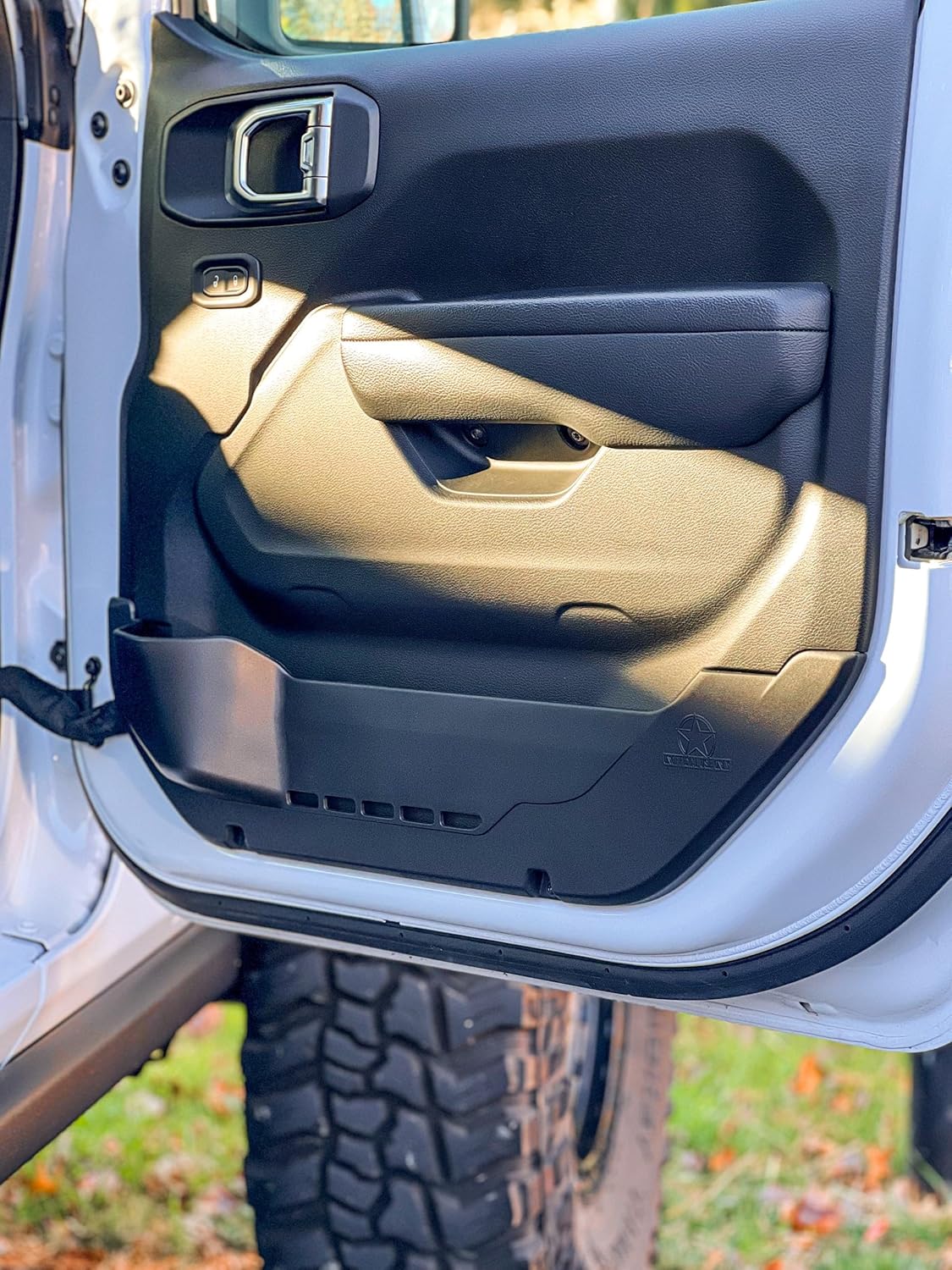 OEM-Plus Front Door Only Pockets for MY2018-2025 Jeep Wrangler JL, JLU, JT Gladiator | Electric Seat Compatible | Made in USA (2 Door)