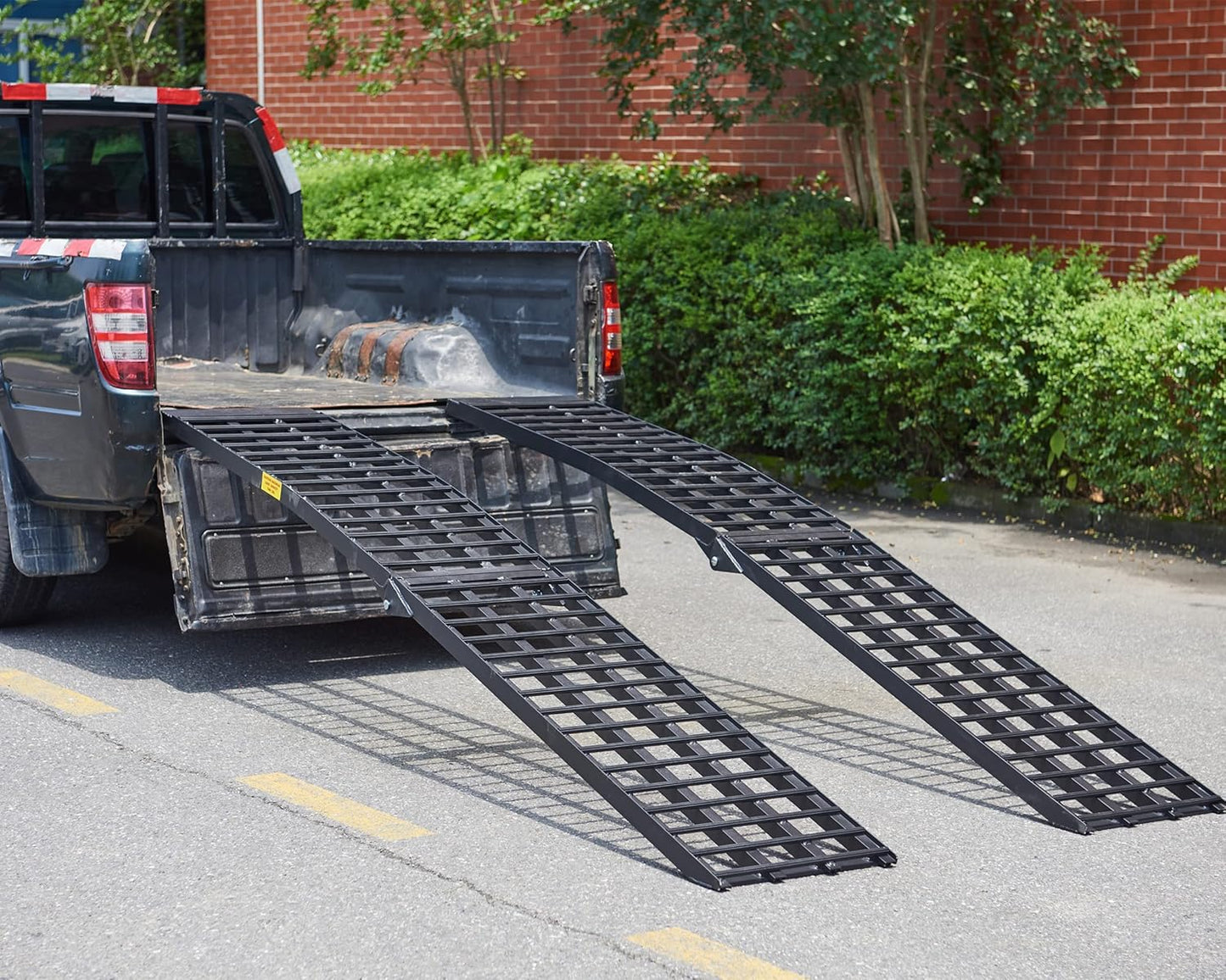 10ft Motorcycle Ramp 1500LBS Capacity, 120"x17.7" Black Truck Ramps, Loading Ramps for Pick Up Motorcycle, ATV, UTV, Dirt Bike, Lawn Mower, Golf Cart, Garden Tractor - OMOTOR