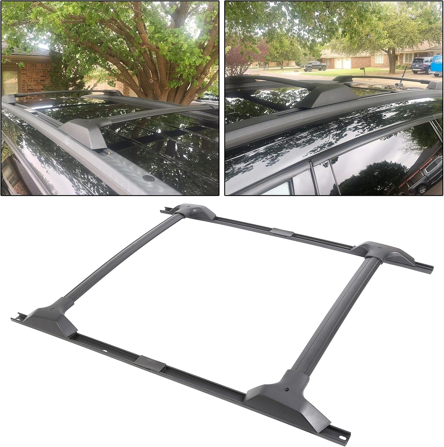 Roof Rack Set Cross Bars & Side Rail Compatible with 2009-2017 Chevy Chevrolet Traverse LS/LT/LTZ Factory Style Replacement for 19244268 Crossbars Cargo Racks Rooftop Luggage Carrier 165 Lbs - OMOTOR