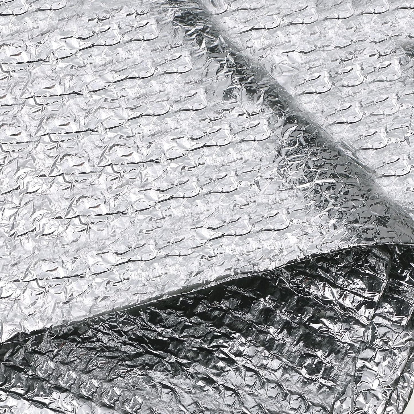 Frienda Double RV Door Window Shade Cover Blackout Reflective Insulation Roll 47x181 Inches Aluminum Foil Insulation Kit for Rv Garage Roof Door Window Skylight Shade(Silver)