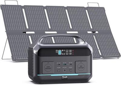 600W (1200W Surge) Portable Power Station with 100W Solar Panel, 576Wh (180,000mAh) For Home & Emergency, Camping & RVs, CPAP