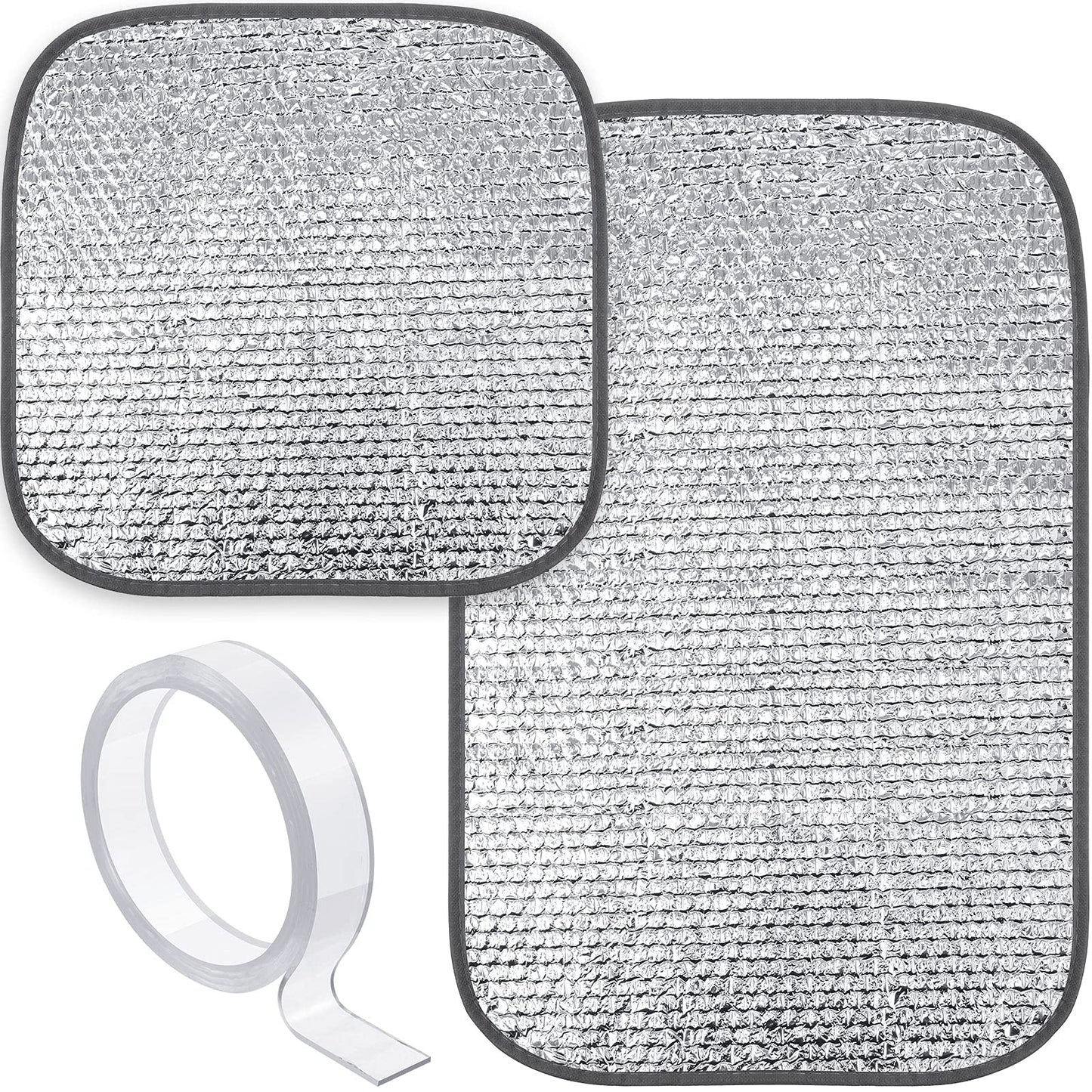 Frienda Double RV Door Window Shade Cover Blackout Reflective Insulation Roll 47x181 Inches Aluminum Foil Insulation Kit for Rv Garage Roof Door Window Skylight Shade(Silver)