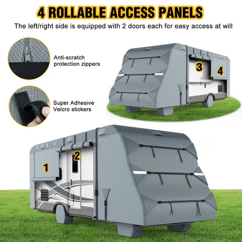 8-Layer UV Protected Class C RV Cover for 29'-32' Camper - OMOTOR