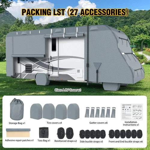 8-Layer UV Protected Class C RV Cover for 29'-32' Camper - OMOTOR