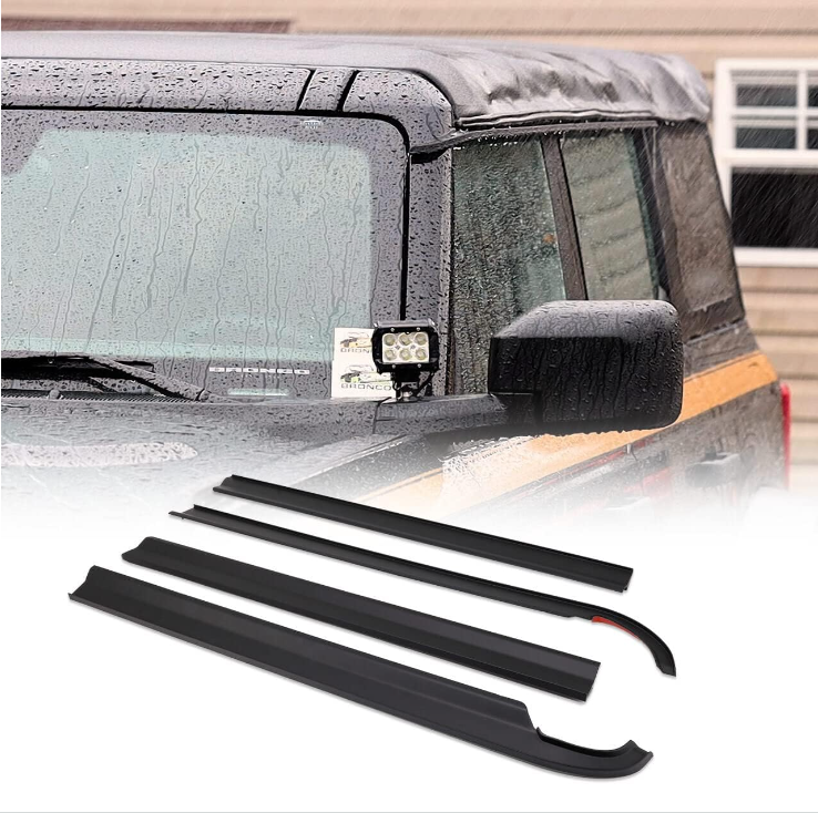 Matte Black Rain Guard Deflector Visor Cover System fits 4 Door Ford Bronco 21-23+ - OMOTOR