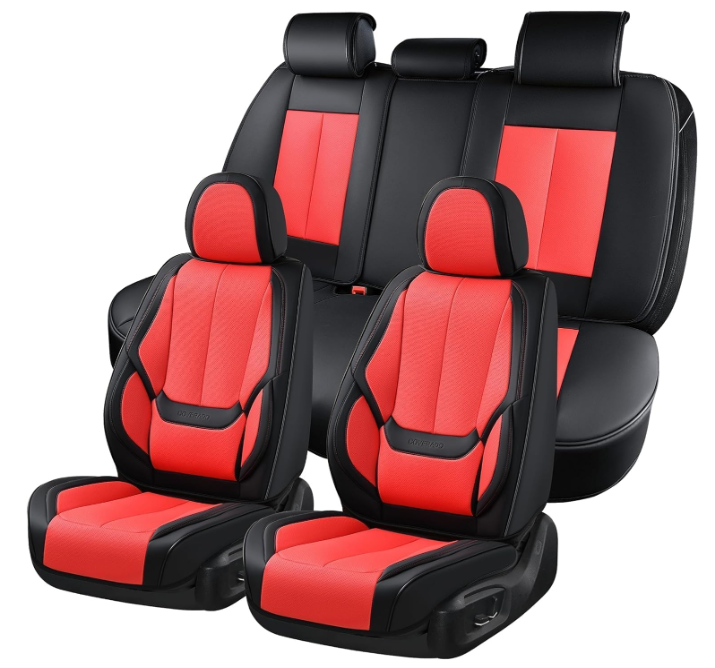 Waterproof Nappa Leather Carseat Cover Universal Fit for Most Cars - OMOTOR