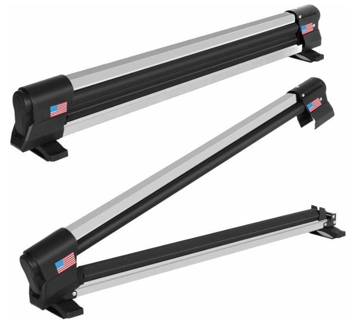 Aluminum Ski Rack for Roof Rack fit 6 Pairs of Skis or 4 Snowboards - OMOTOR
