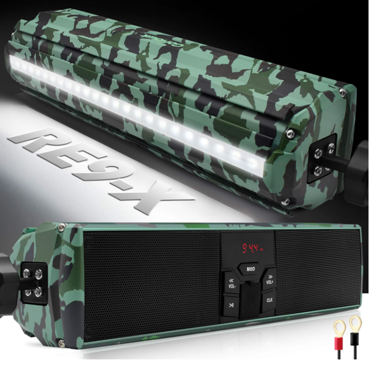 Waterproof Bluetooth Motorcycle Stereo Speakers LED Soundbar - OMOTOR